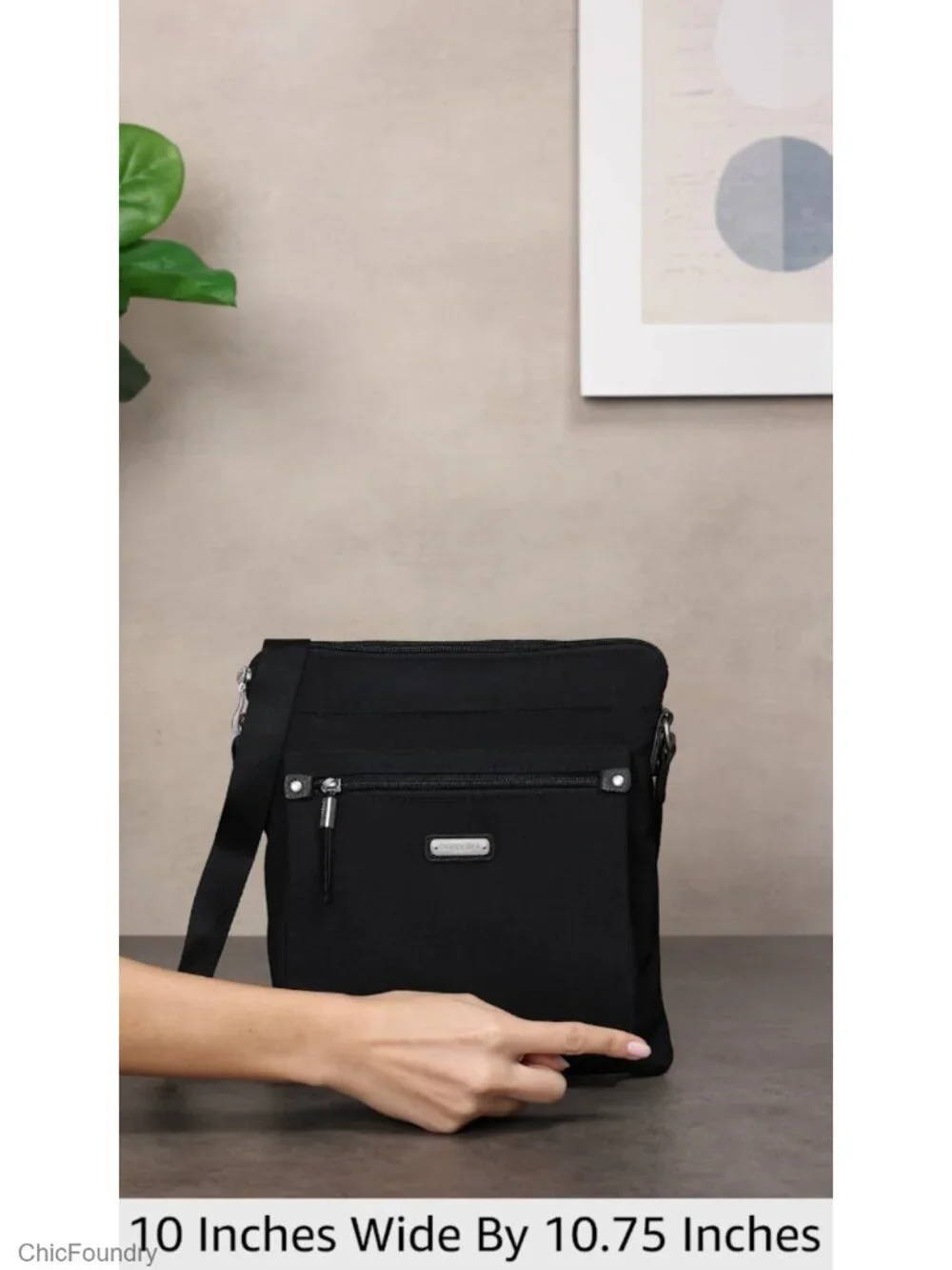 Lightweight Water-Resistant Nylon RFID Crossbody Wristlet Bag